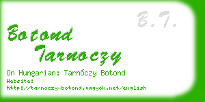 botond tarnoczy business card